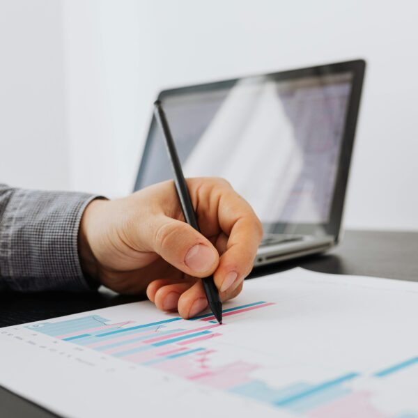 A person marking a career development plan