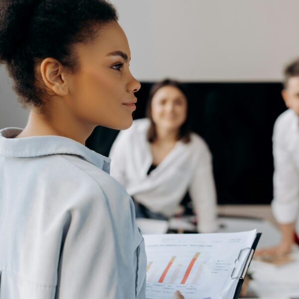 A young professional learning how to develop leadership skills