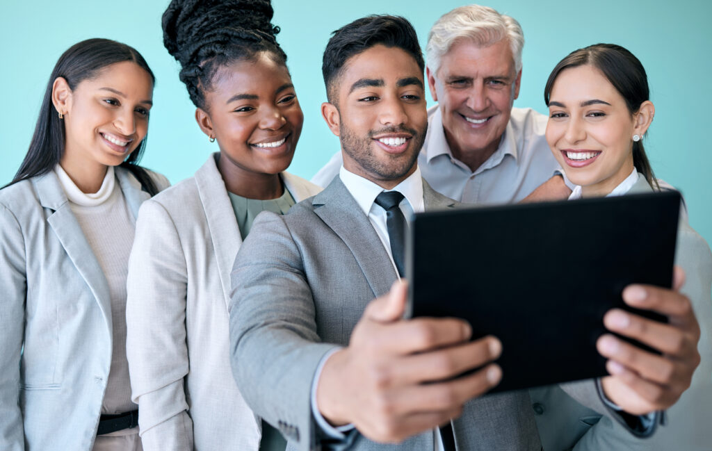 A lead generation agency using a tablet to generate leads