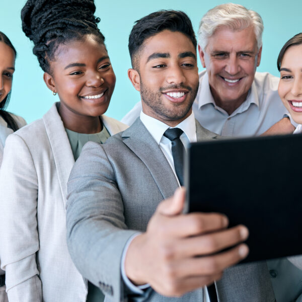 A lead generation agency using a tablet to generate leads