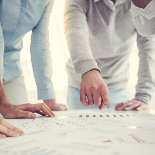 A group of people discussing a professional growth plan